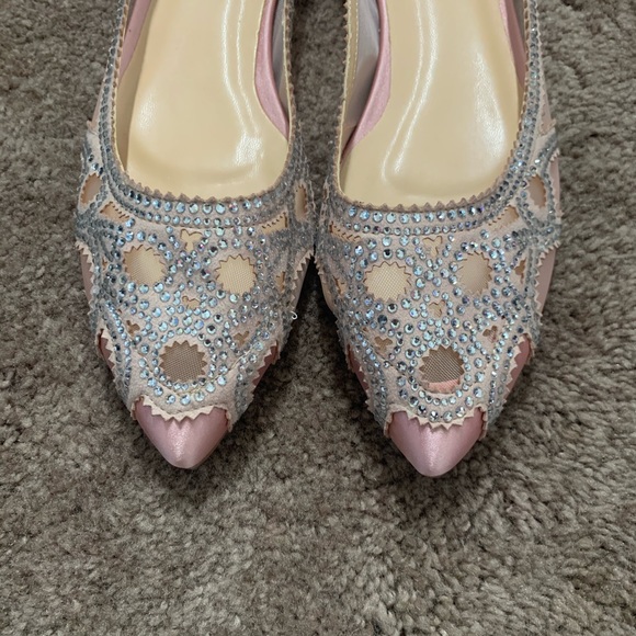 XYD Women Elegant Pointed Toe Rhinestone Flats - Picture 10 of 14